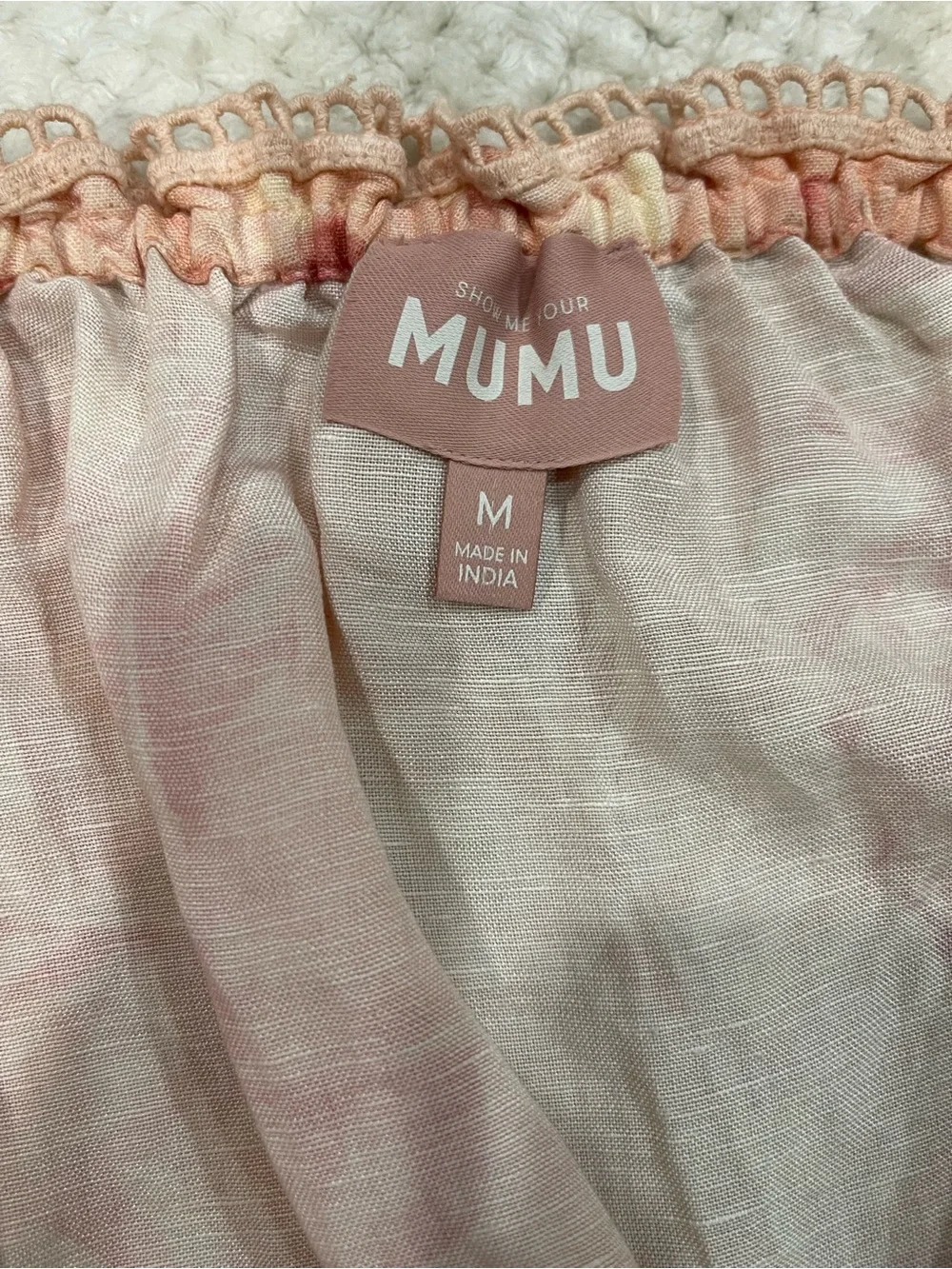 Show Me Your Mumu Claudia Crop Top in Pink Majestic Palm Size Medium - Picture 6 of 8